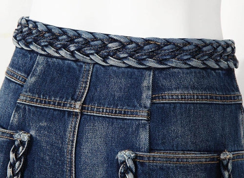 UrbanEase™ Women's Handmade Braided Wide Leg Jeans