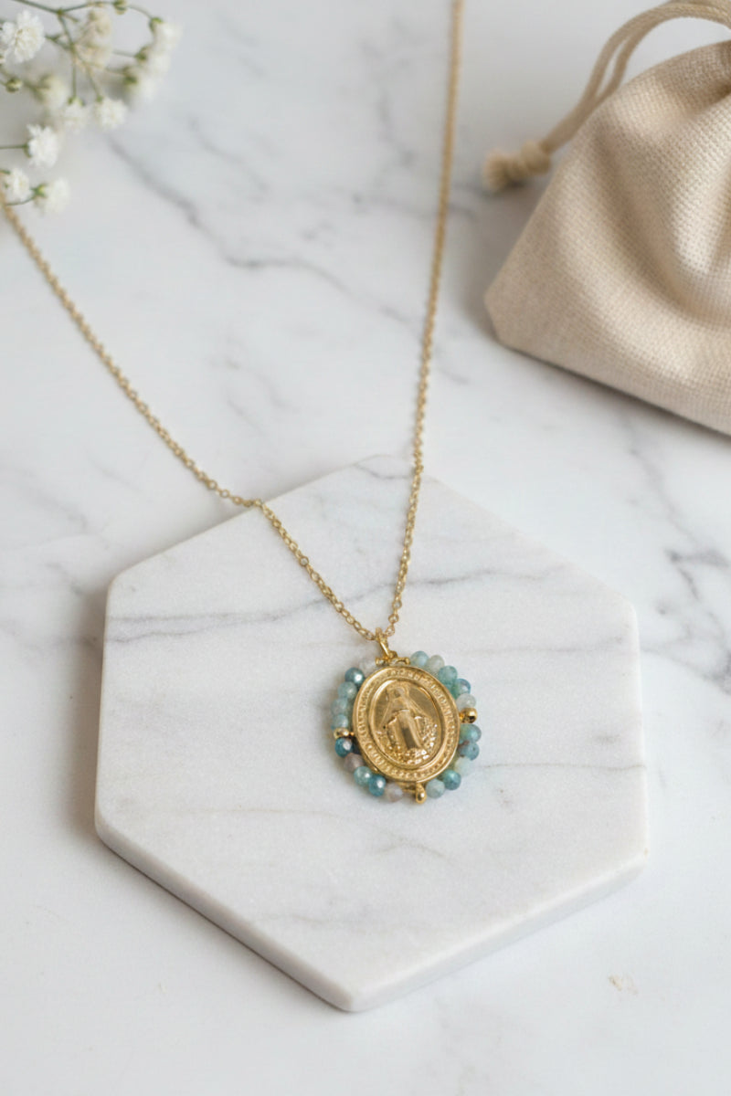 Virgencita milagrosa mini verde mint