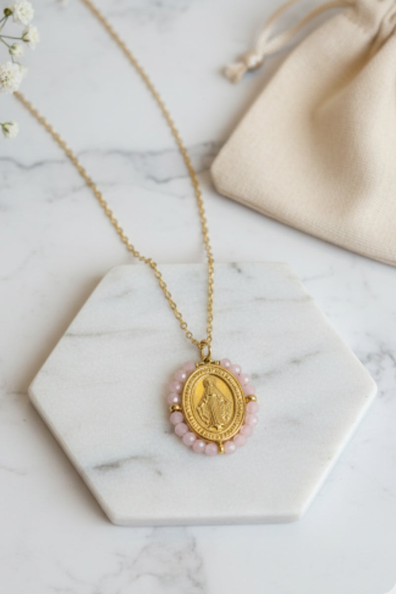 Virgencita milagrosa mini rosa