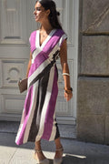 Vestido de rayas topo
