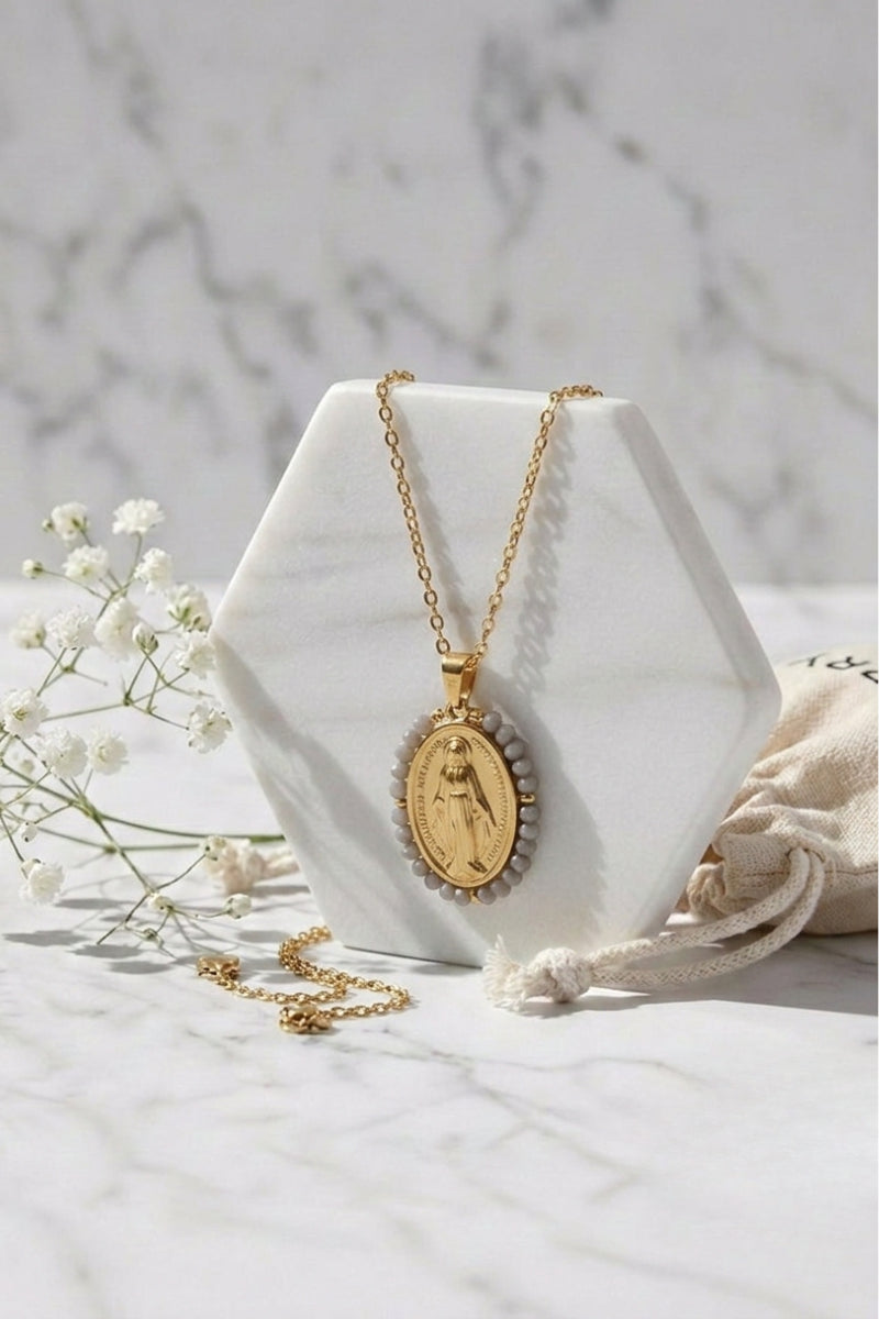 Virgencita milagrosa grande gris
