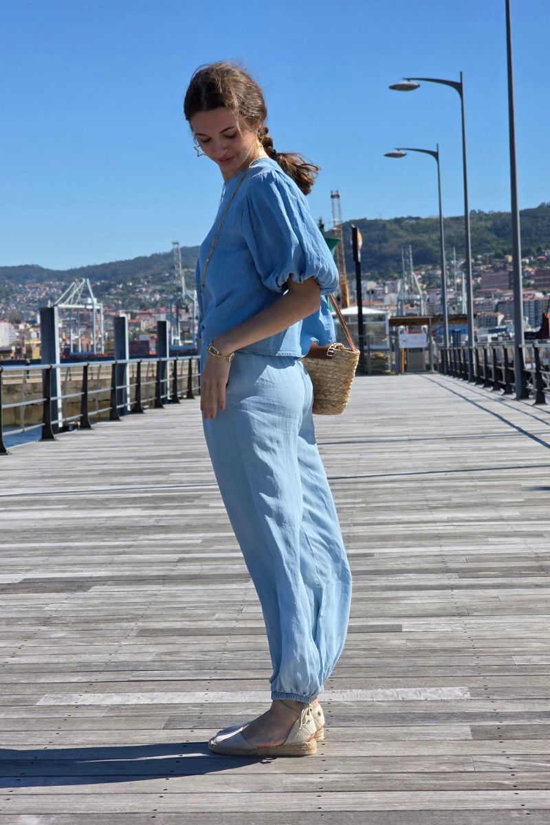 Pantalón Goma Jeans Claro