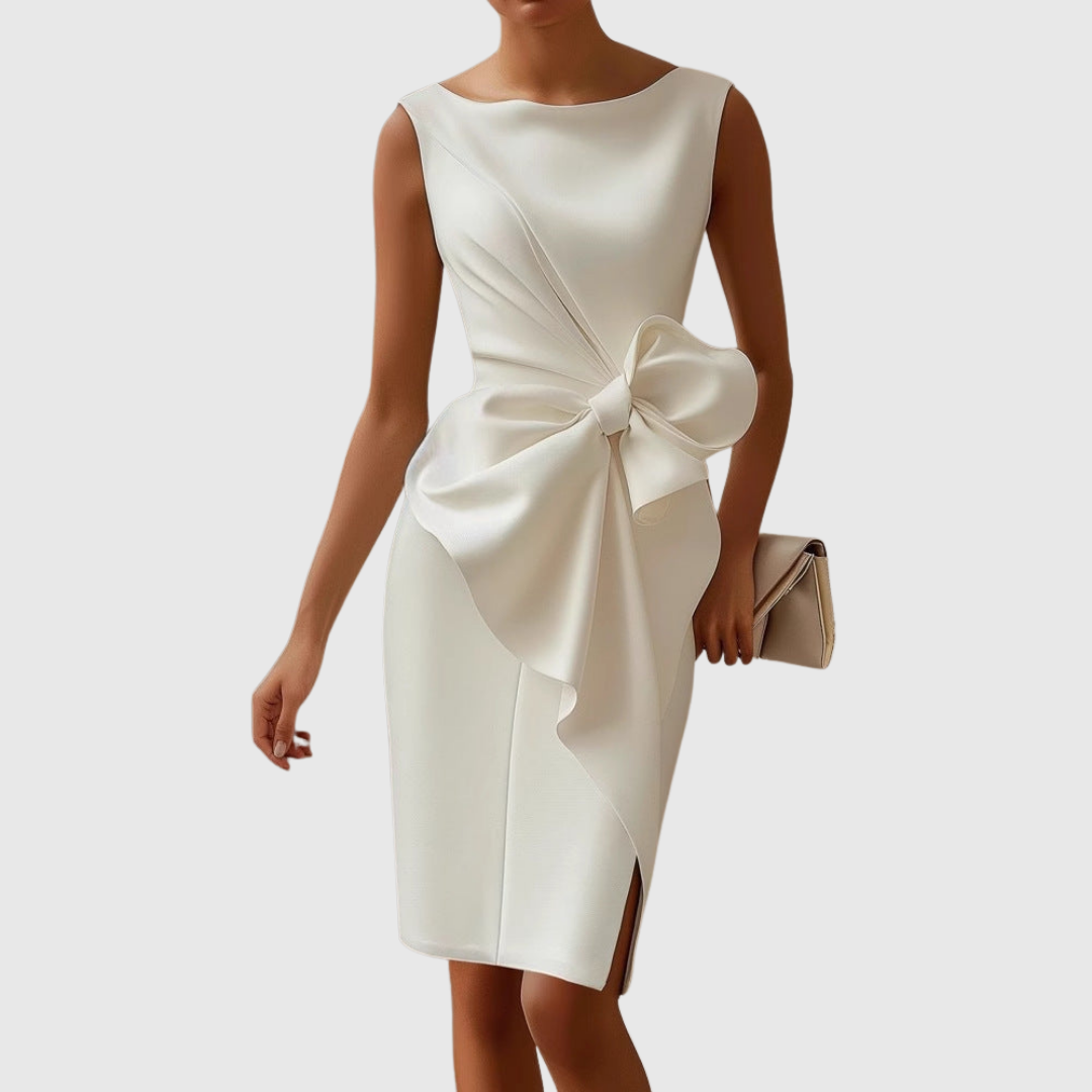 Montserrat | Vestido midi sin mangas y detalle cruzado