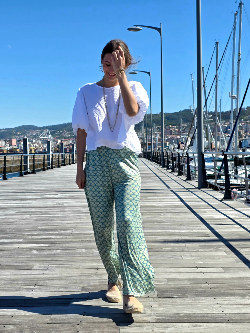 Pantalón Elástico Conchas Verde bonito