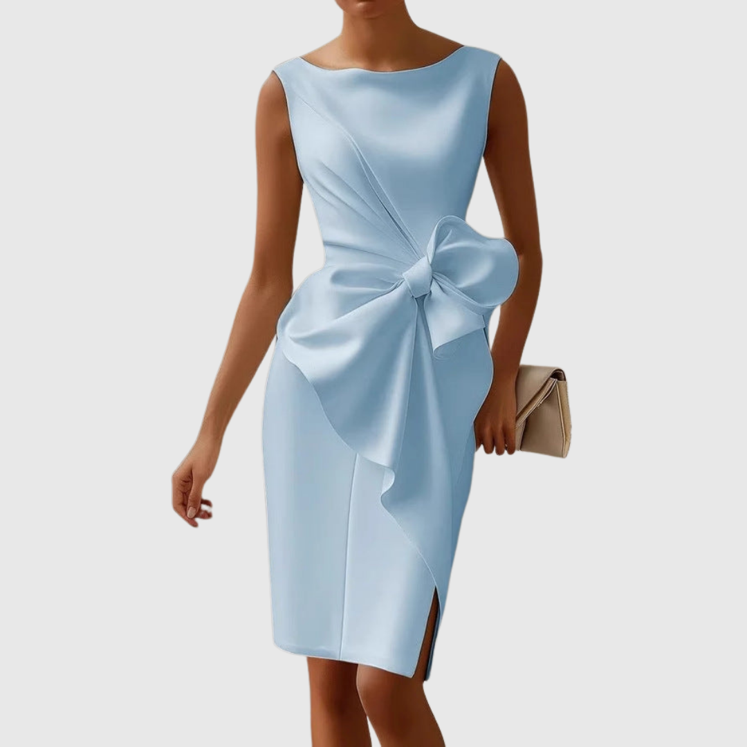 Montserrat | Vestido midi sin mangas y detalle cruzado