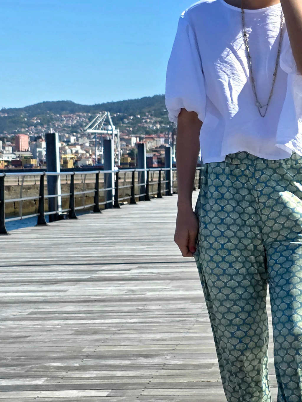 Pantalón Elástico Conchas Verde bonito