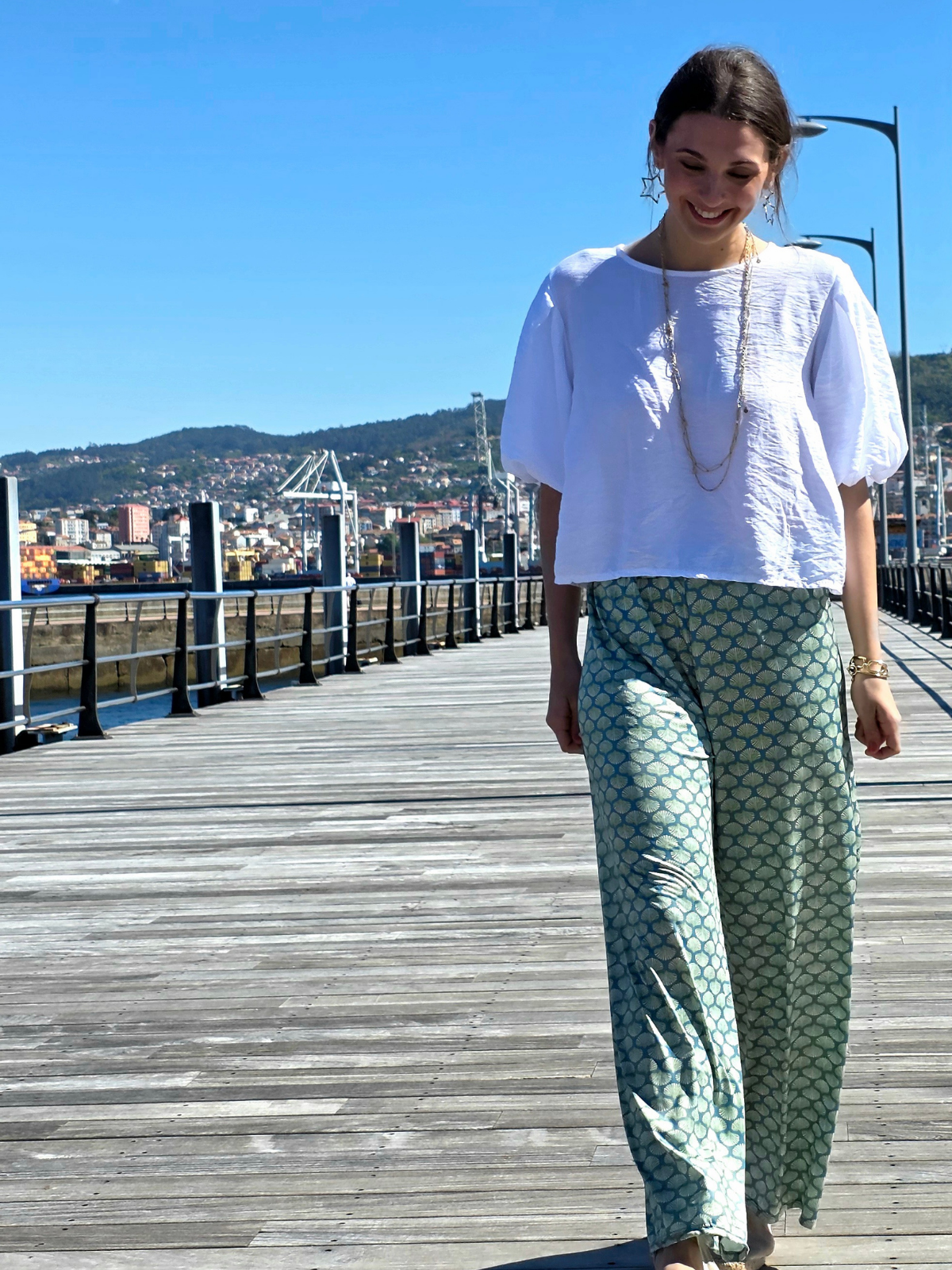 Pantalón Elástico Conchas Verde bonito