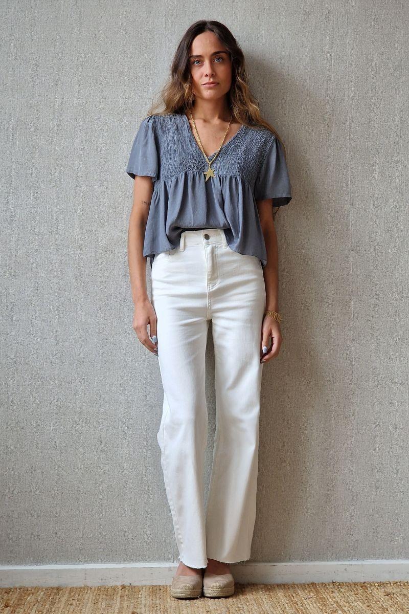 Pantalón vaquero blanco