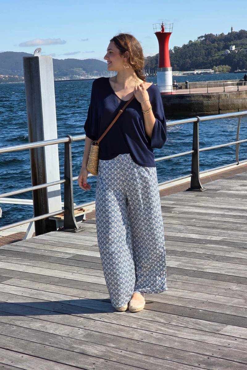 Pantalón Elástico Conchas Beige