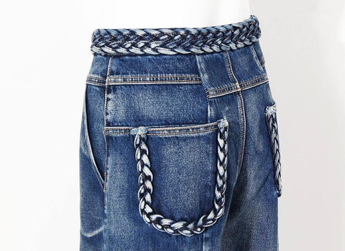 UrbanEase™ Women's Handmade Braided Wide Leg Jeans