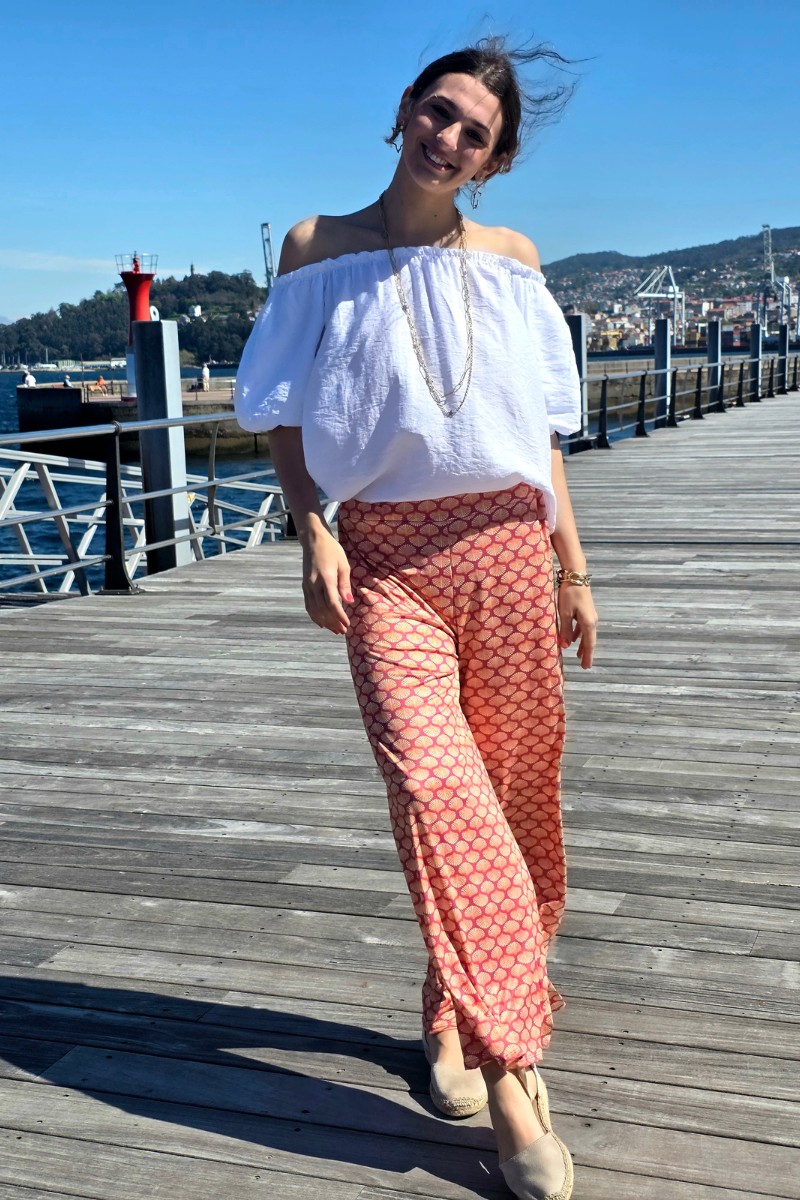 Pantalón Elástico Conchas Fucsia