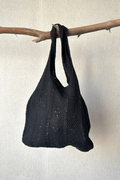 Bolso de croché mediano negro