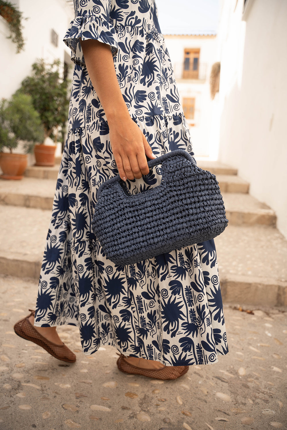Cartera de rafia | Azul Marino