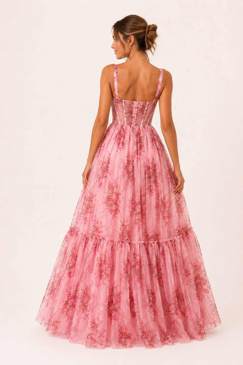 Vestido largo mujer estampado floral corset - Elira