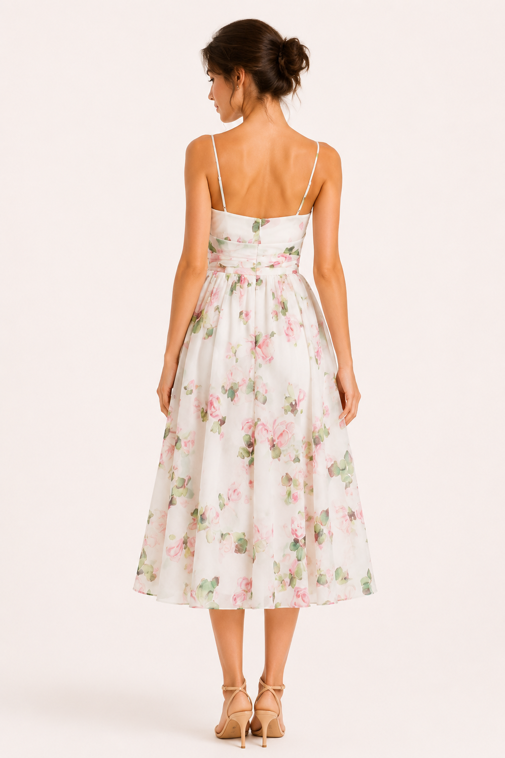 Vestido midi mujer floral estilo romántico - Elira