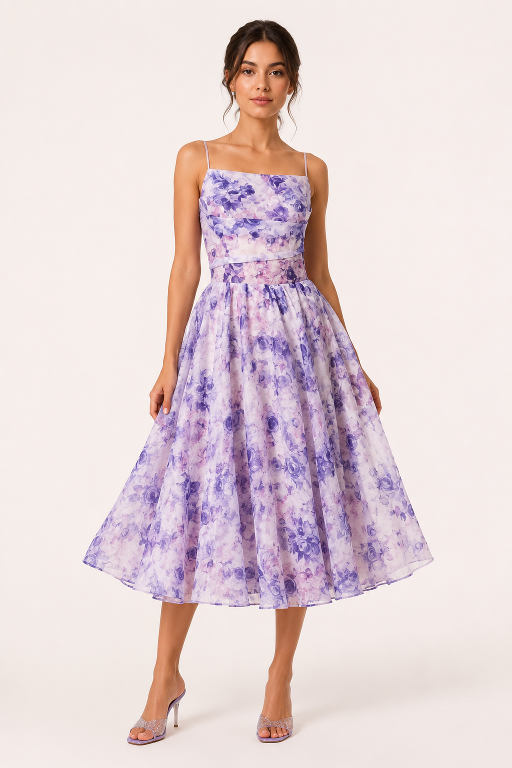 Vestido midi mujer floral estilo romántico - Elira