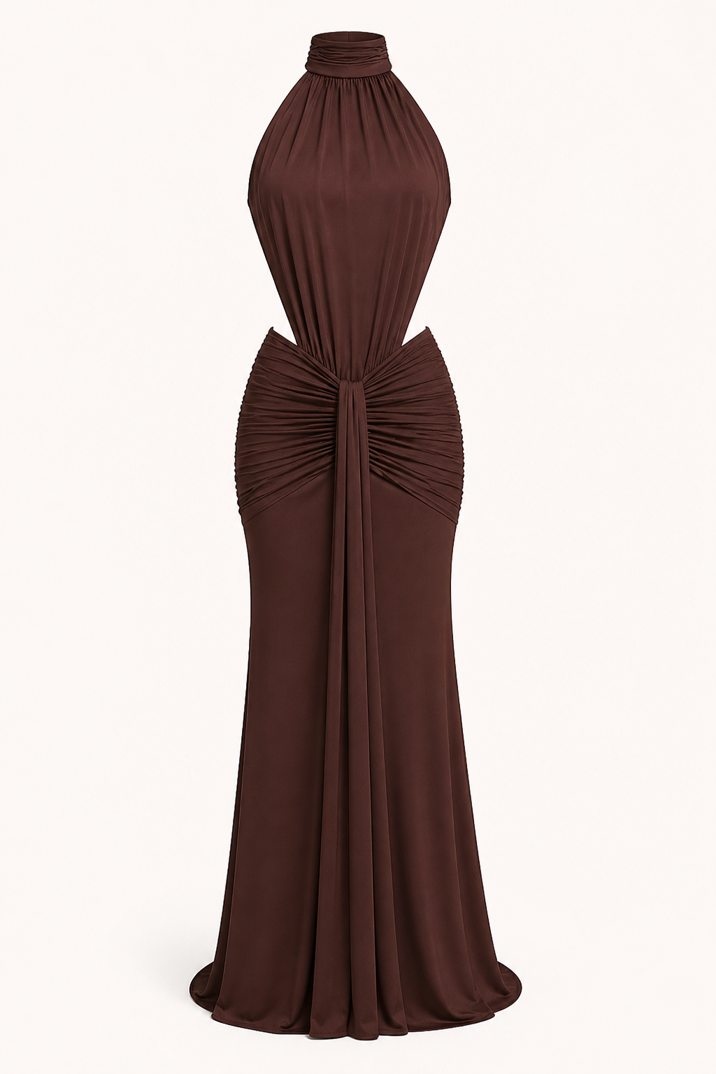 Vestido largo mujer elegante cuello halter ajustado - Klara