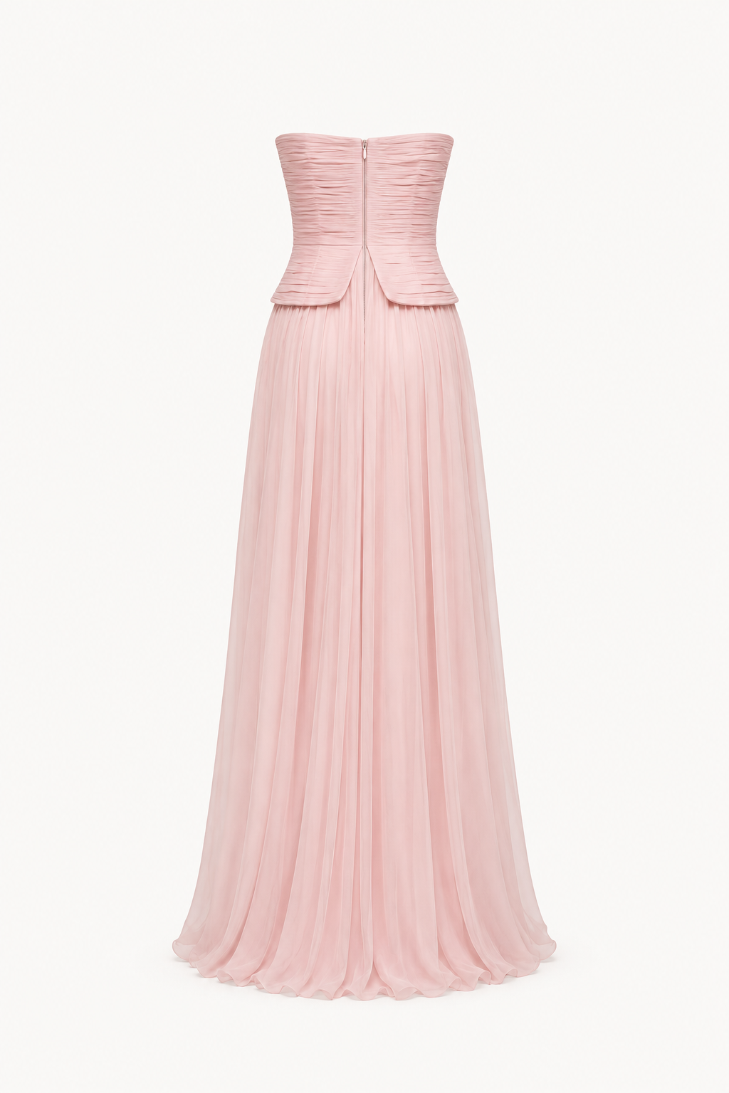 Vestido largo elegante strapless plisado mujer - Enice