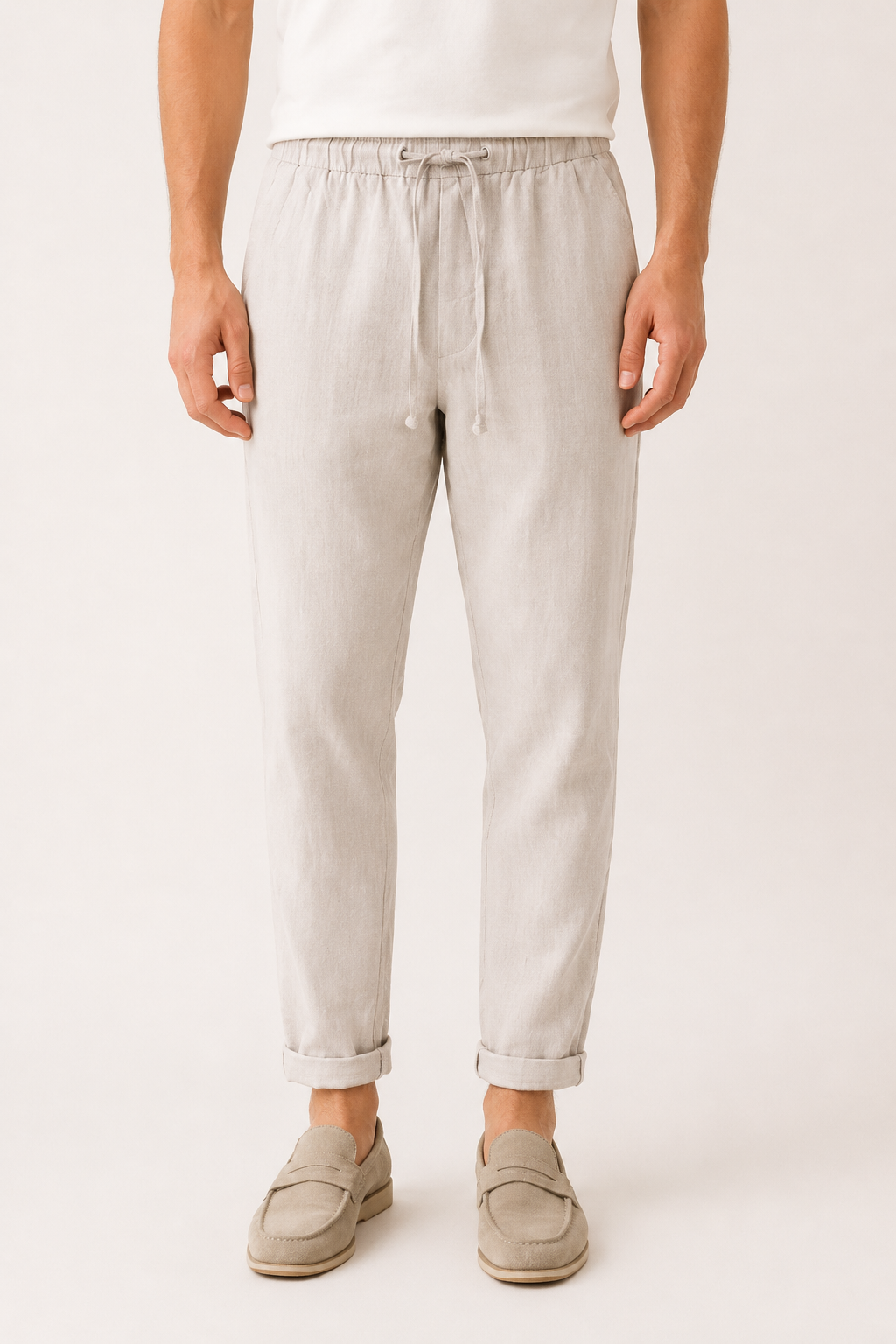 Pantalón lino cintura elástica hombre - Falk