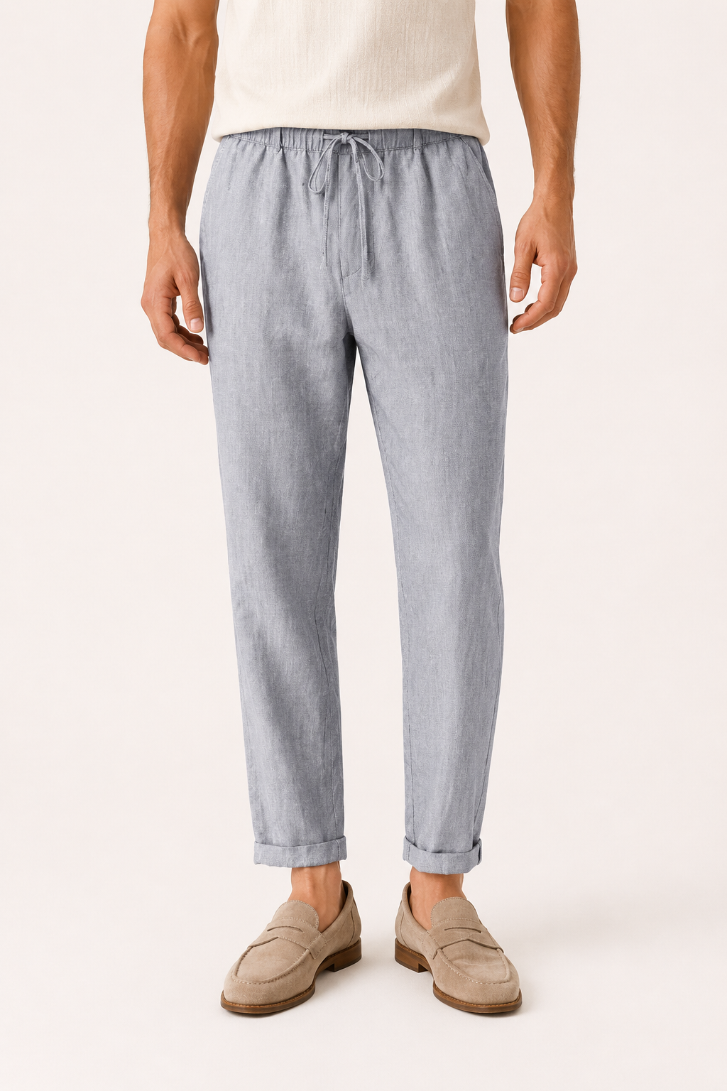 Pantalón lino cintura elástica hombre - Falk