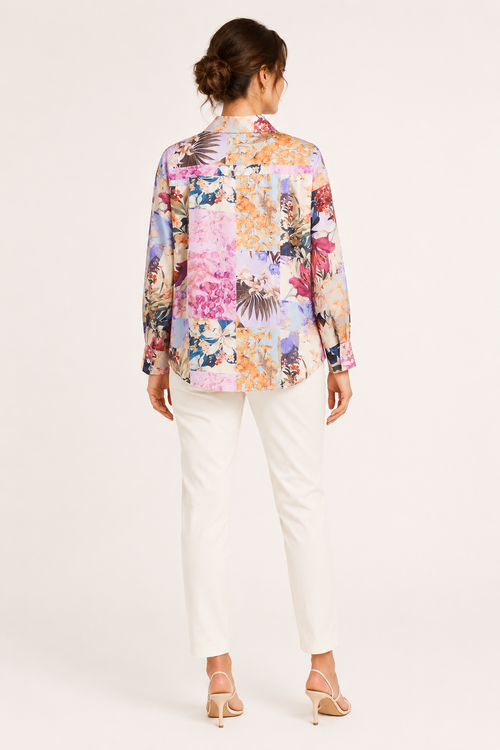 Blusa estampada manga larga mujer - Laura