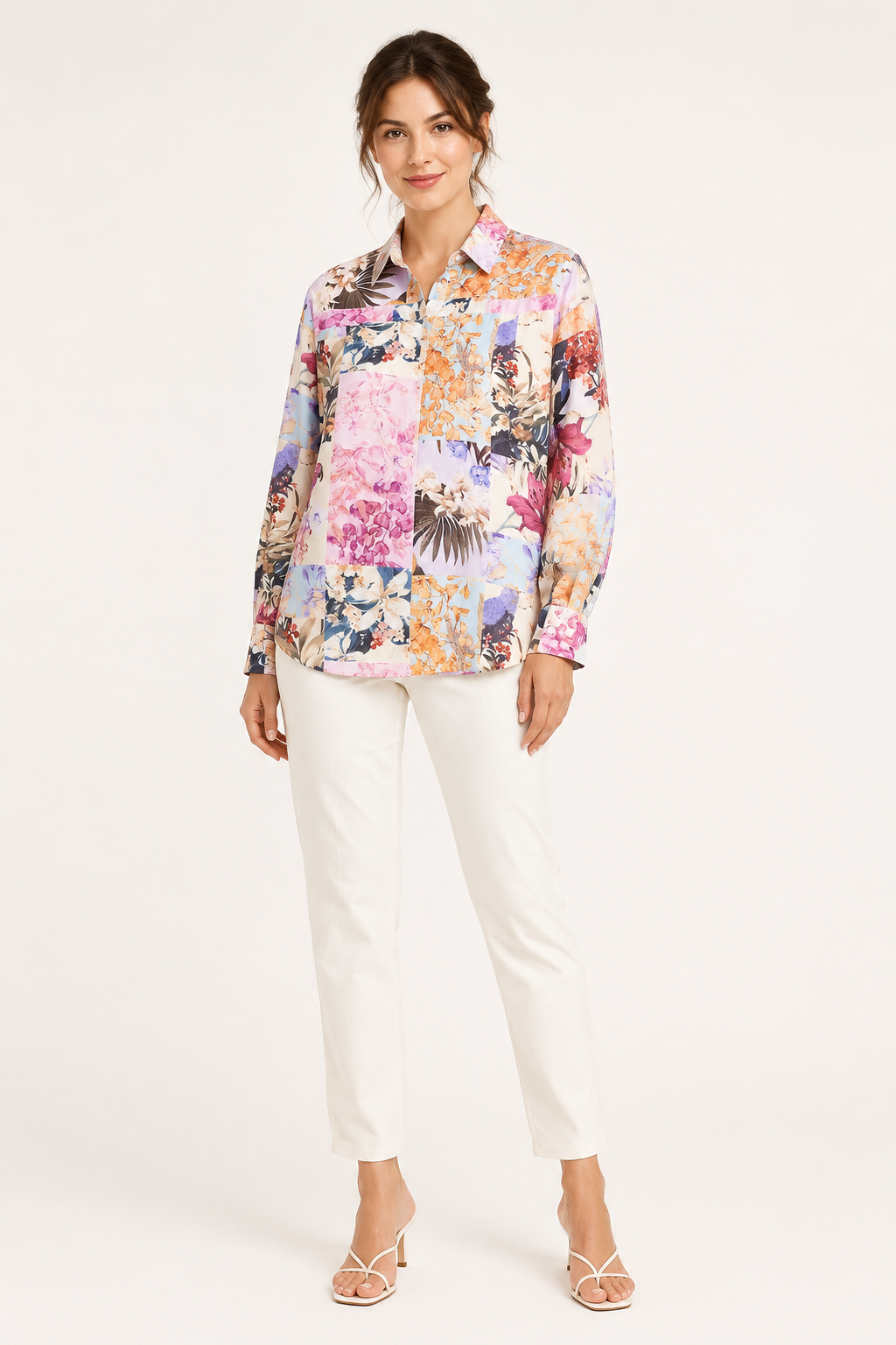 Blusa estampada manga larga mujer - Laura