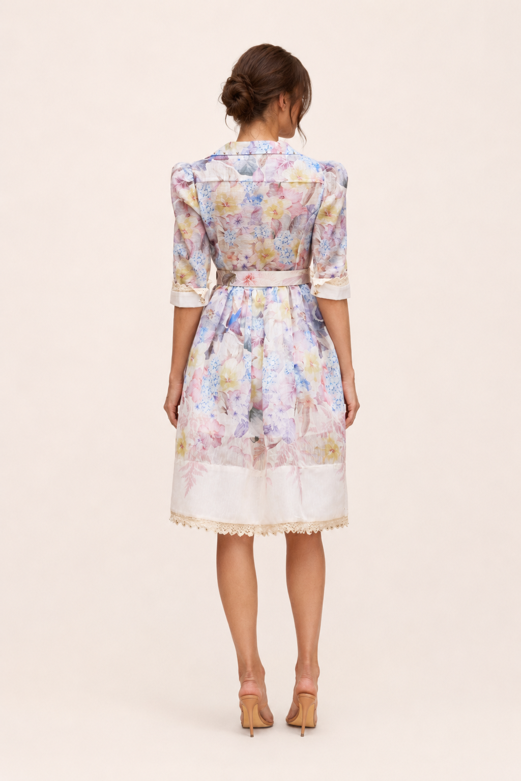 Vestido camisero floral mujer con cinturón - Minna