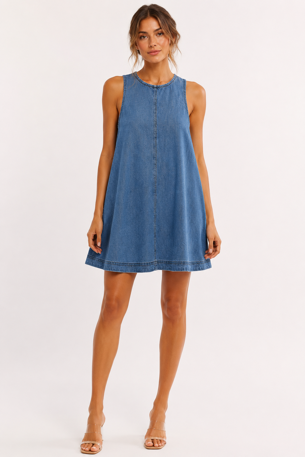 Vestido corto mujer denim sin mangas casual - Elske