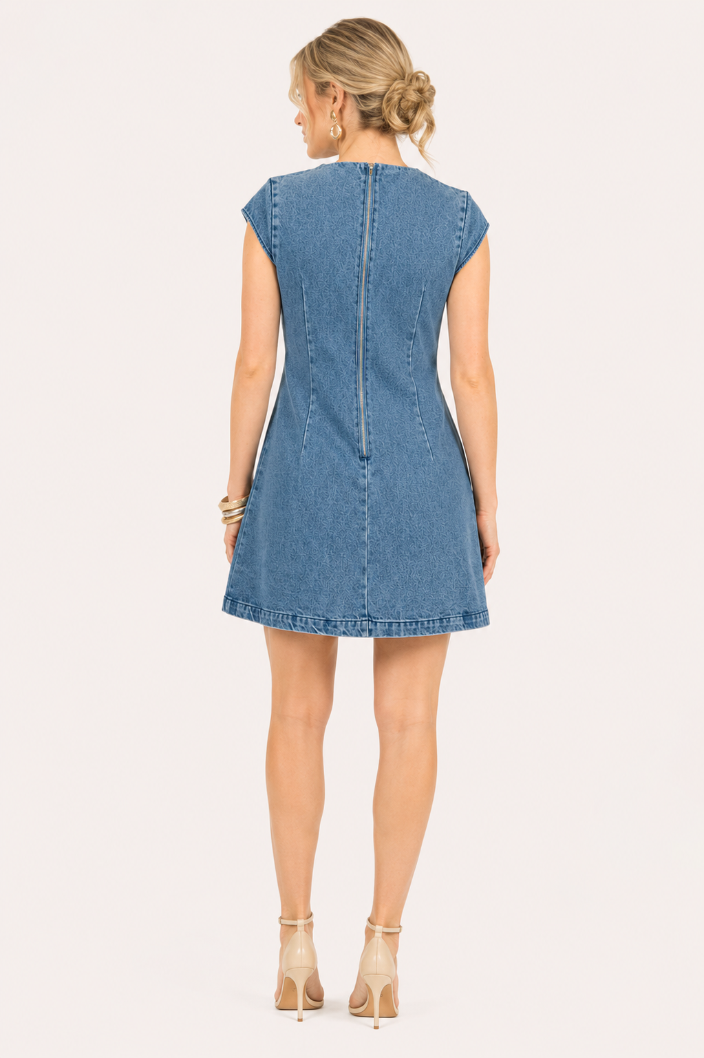 Vestido vaquero corto mujer manga corta - Loreen