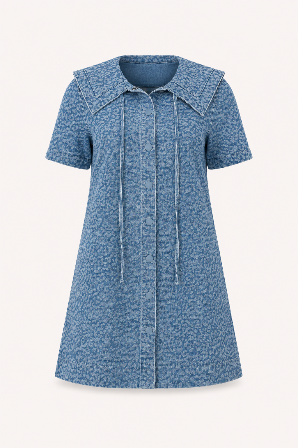 Vestido denim corto mujer cuello marinero - Paula