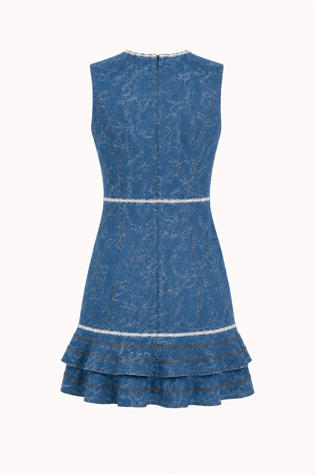 Vestido corto denim mujer sin mangas estampado - Gerlind