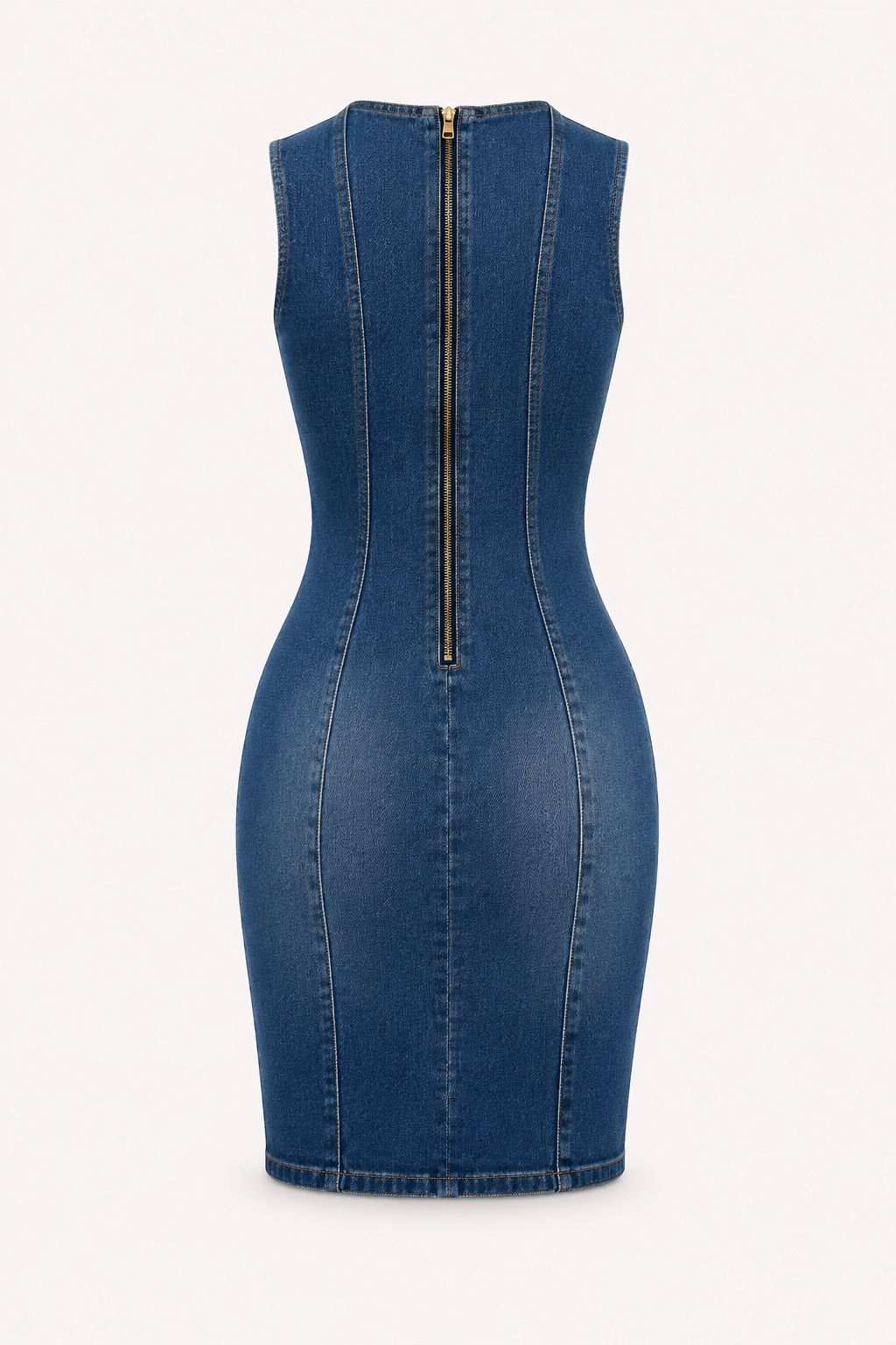 Vestido denim corto mujer detalles metálicos - mirellaGalery
