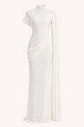 Vestido largo mujer gala elegante cuello alto - Mirna