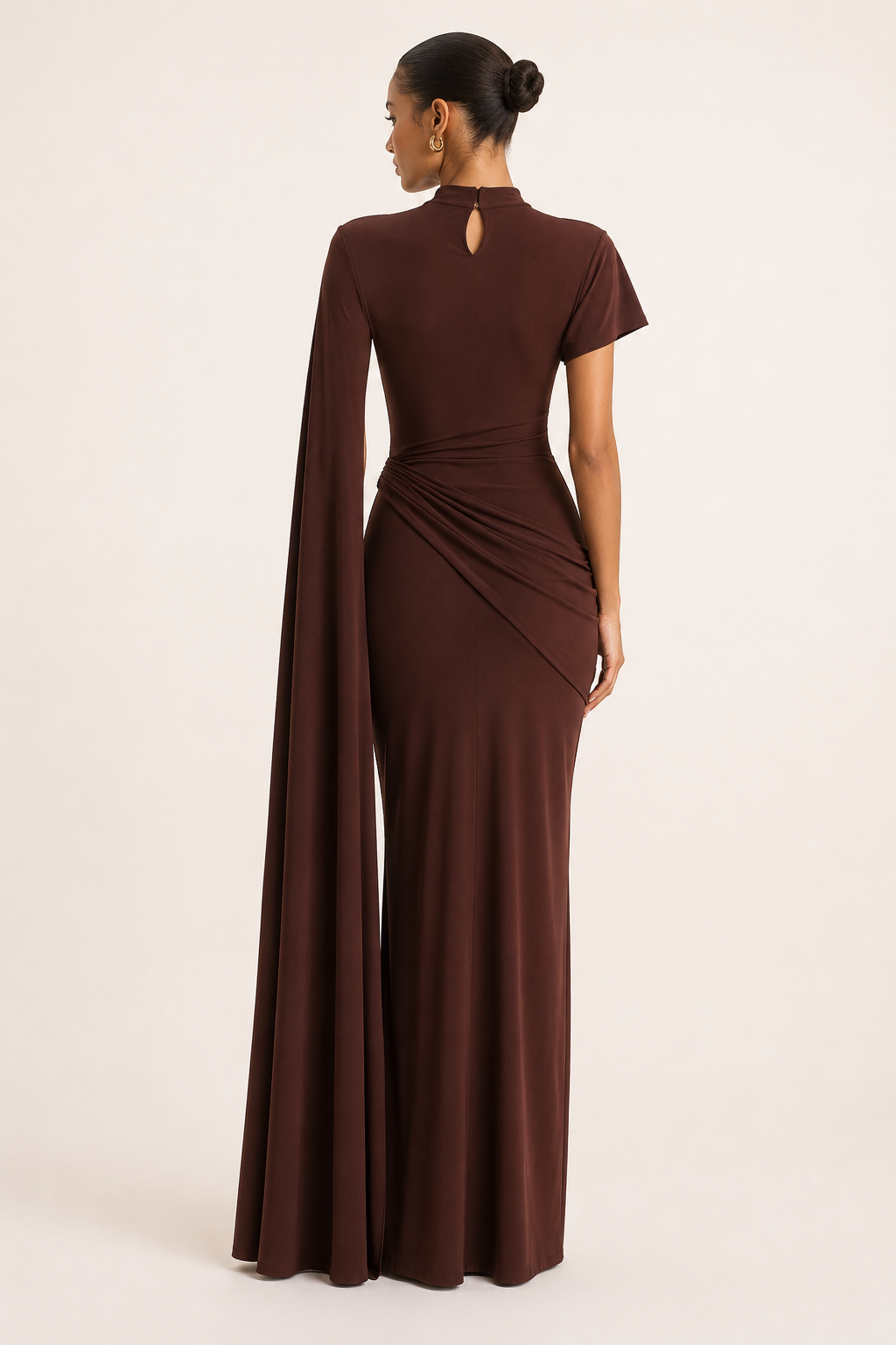 Vestido largo mujer gala elegante cuello alto - Mirna