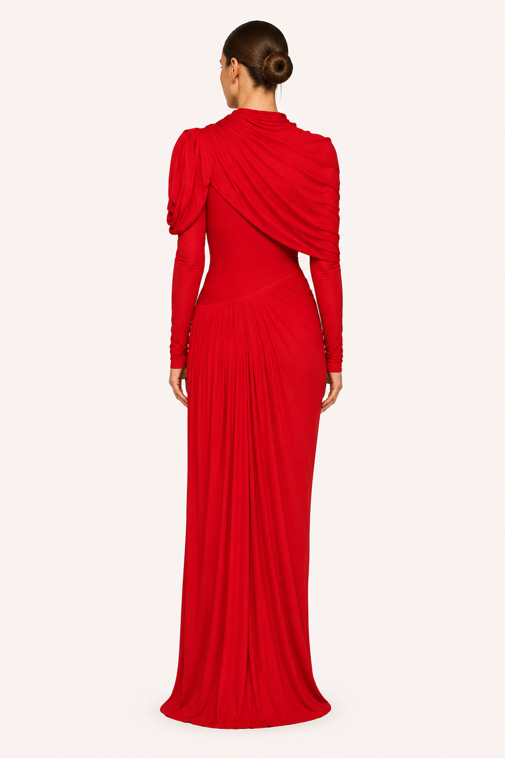 Vestido largo mujer elegante manga larga ajuste entallado - Sonhia