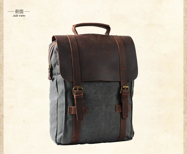 Ryder Canvas Leather Backpack