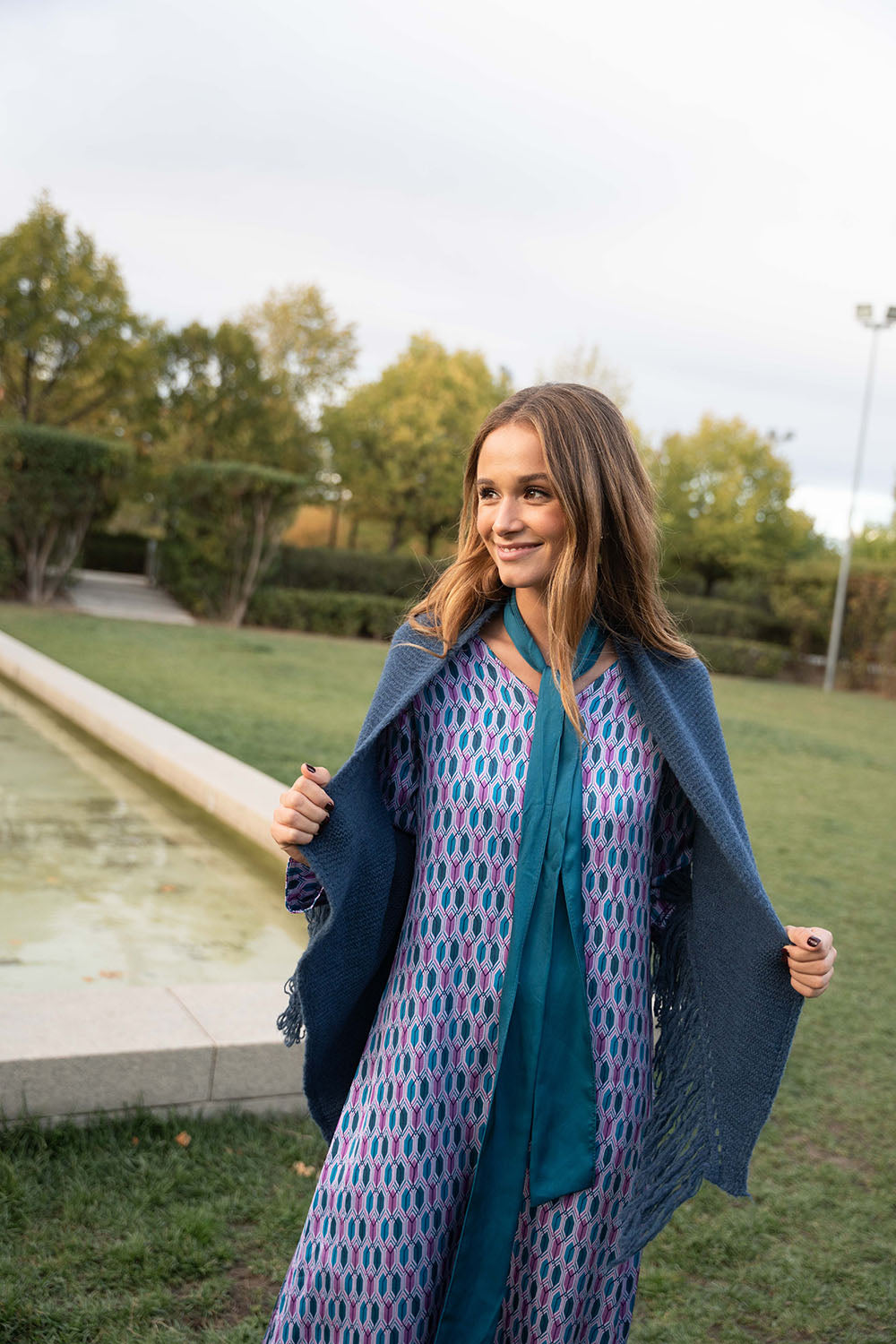 Poncho pequeño | Azul Petróleo