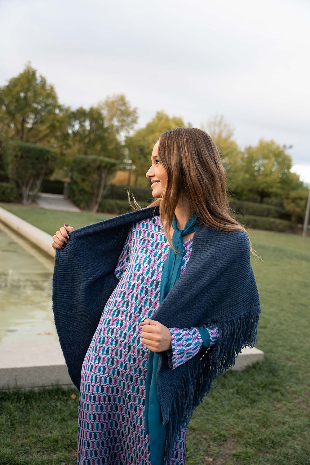 Poncho pequeño | Azul Petróleo
