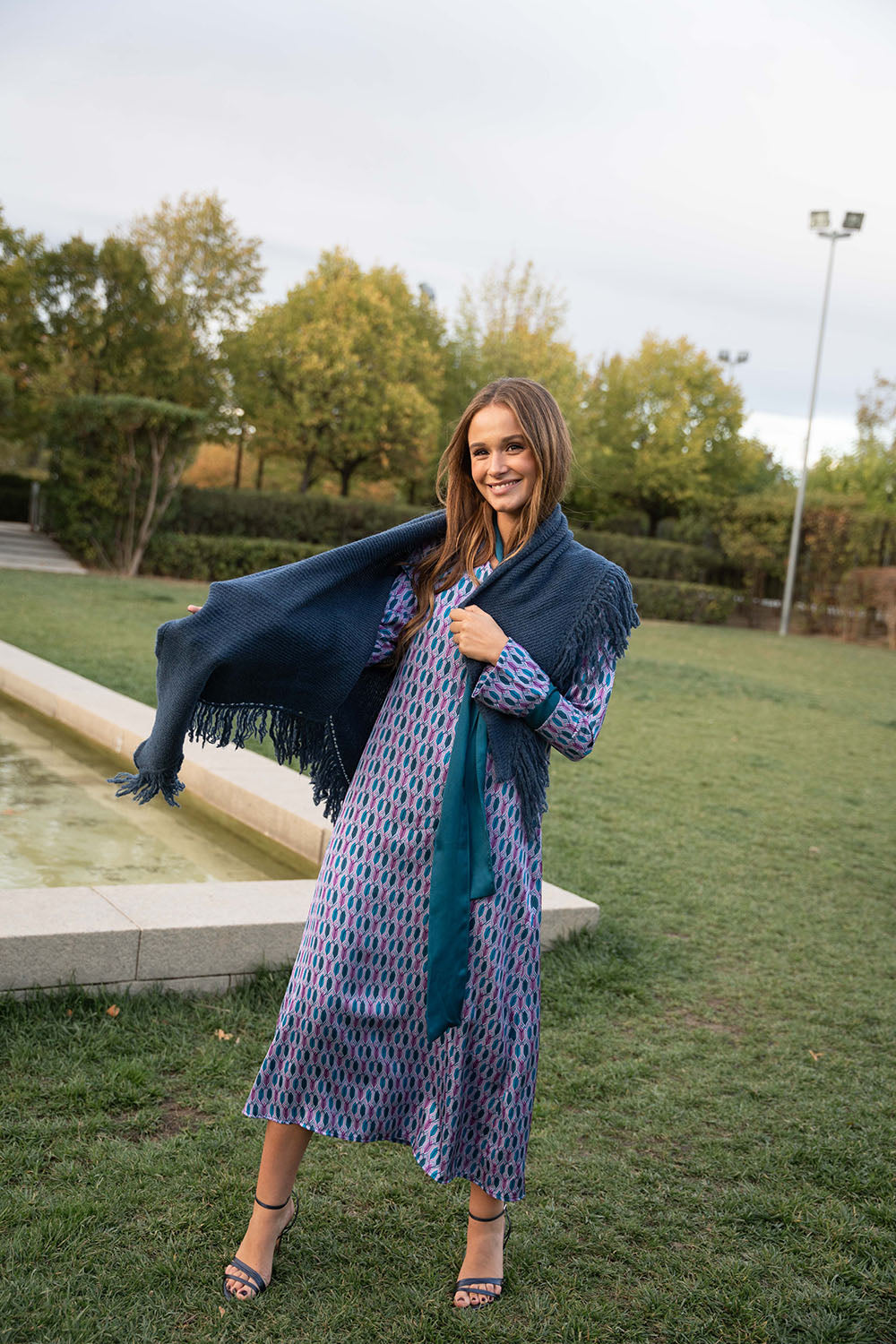 Poncho pequeño | Azul Petróleo
