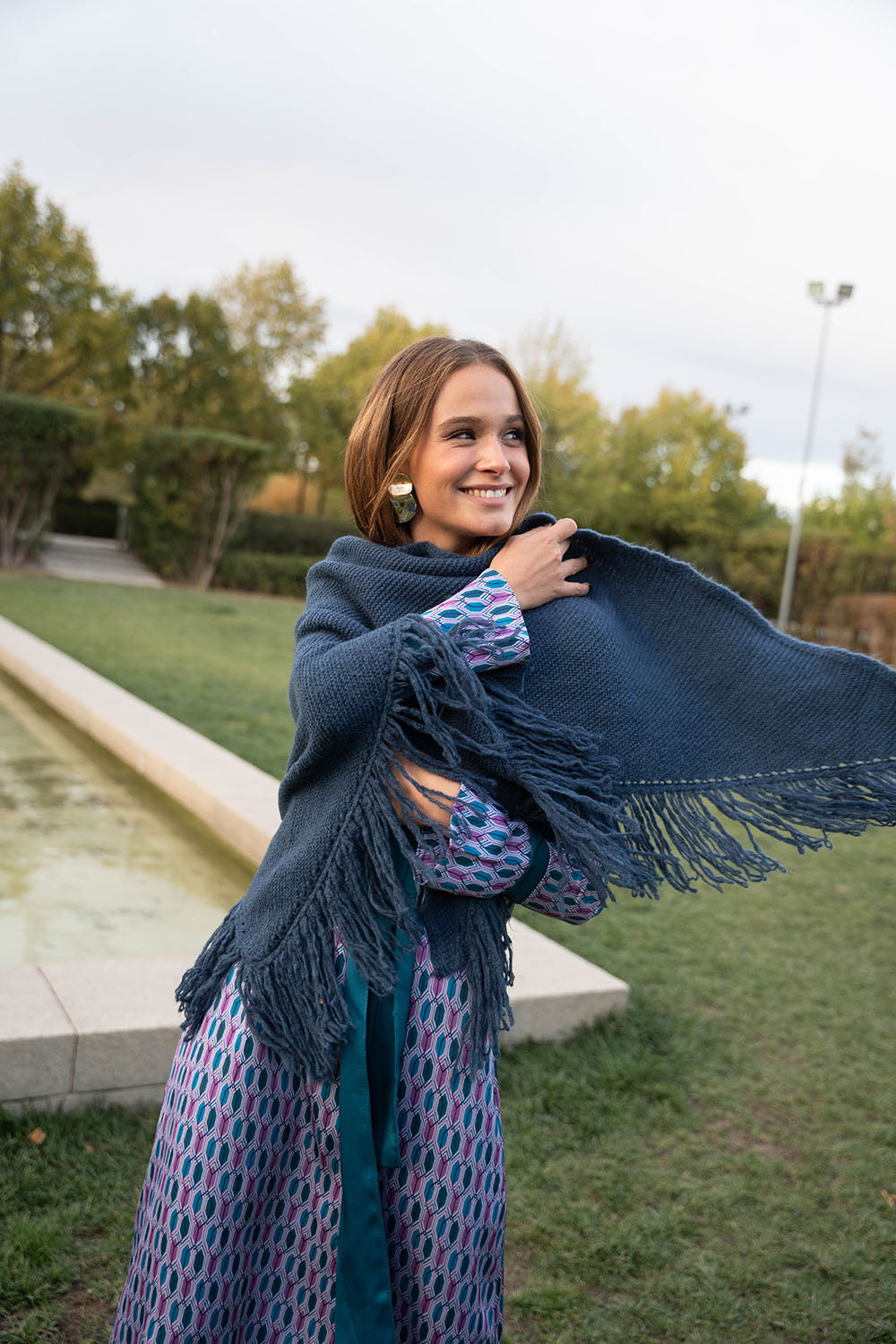 Poncho pequeño | Azul Petróleo