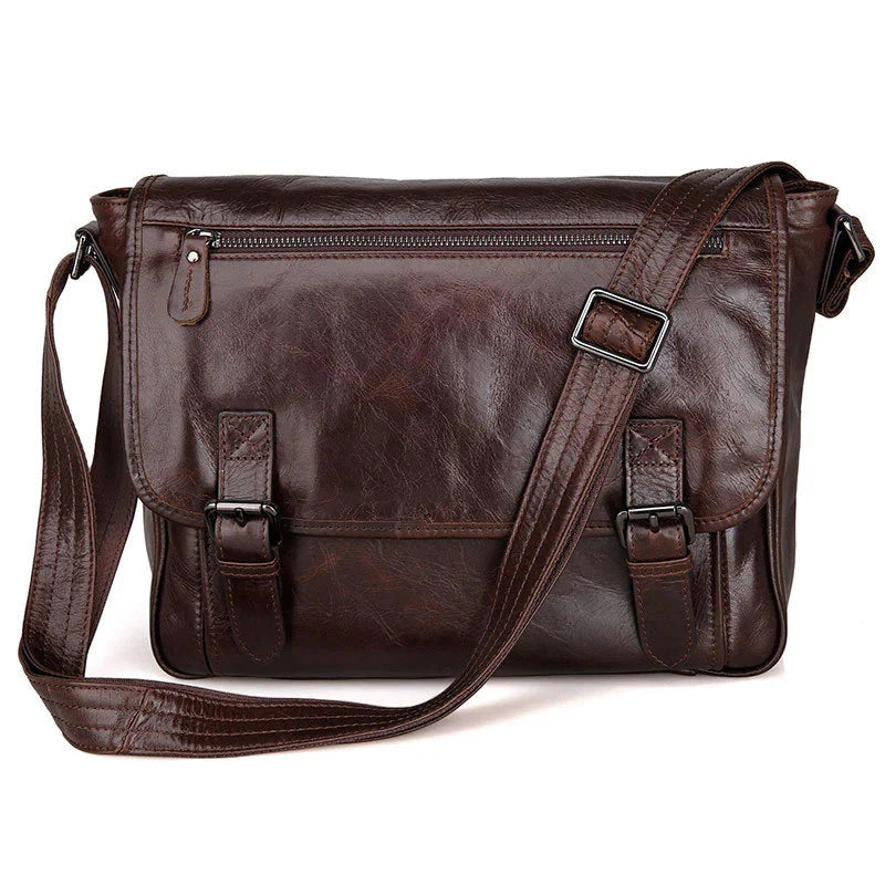 Leon Leather Messenger Bag