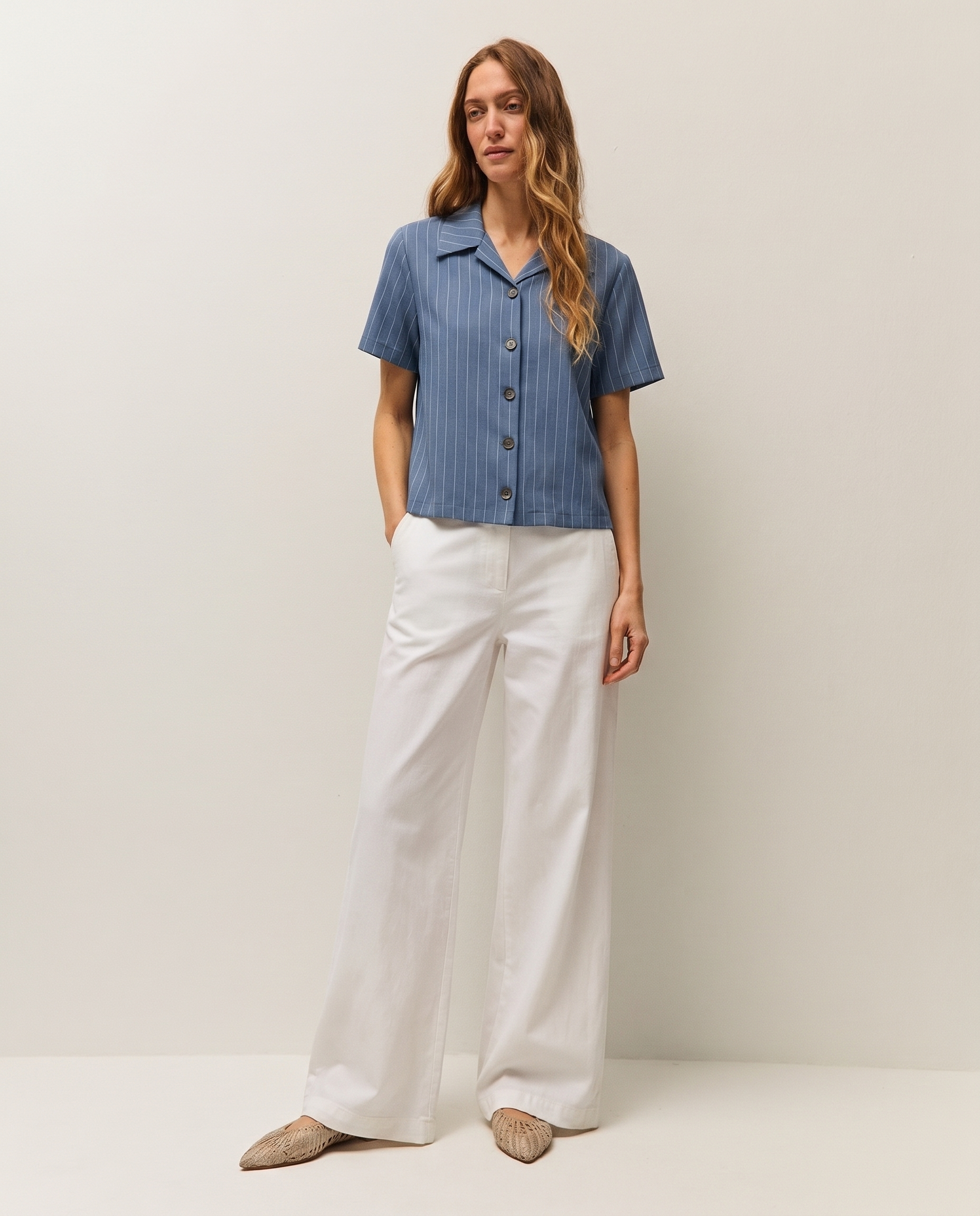 Camisa fluida raya diplomatica