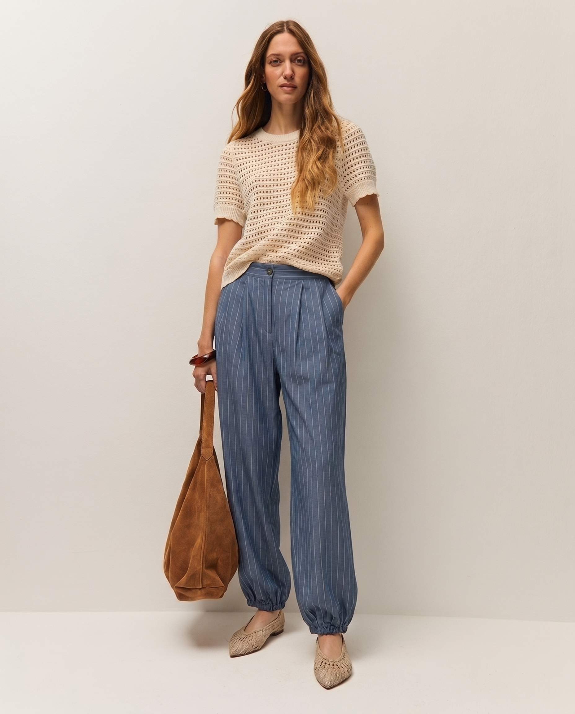 Pantalón fluido raya diplomática