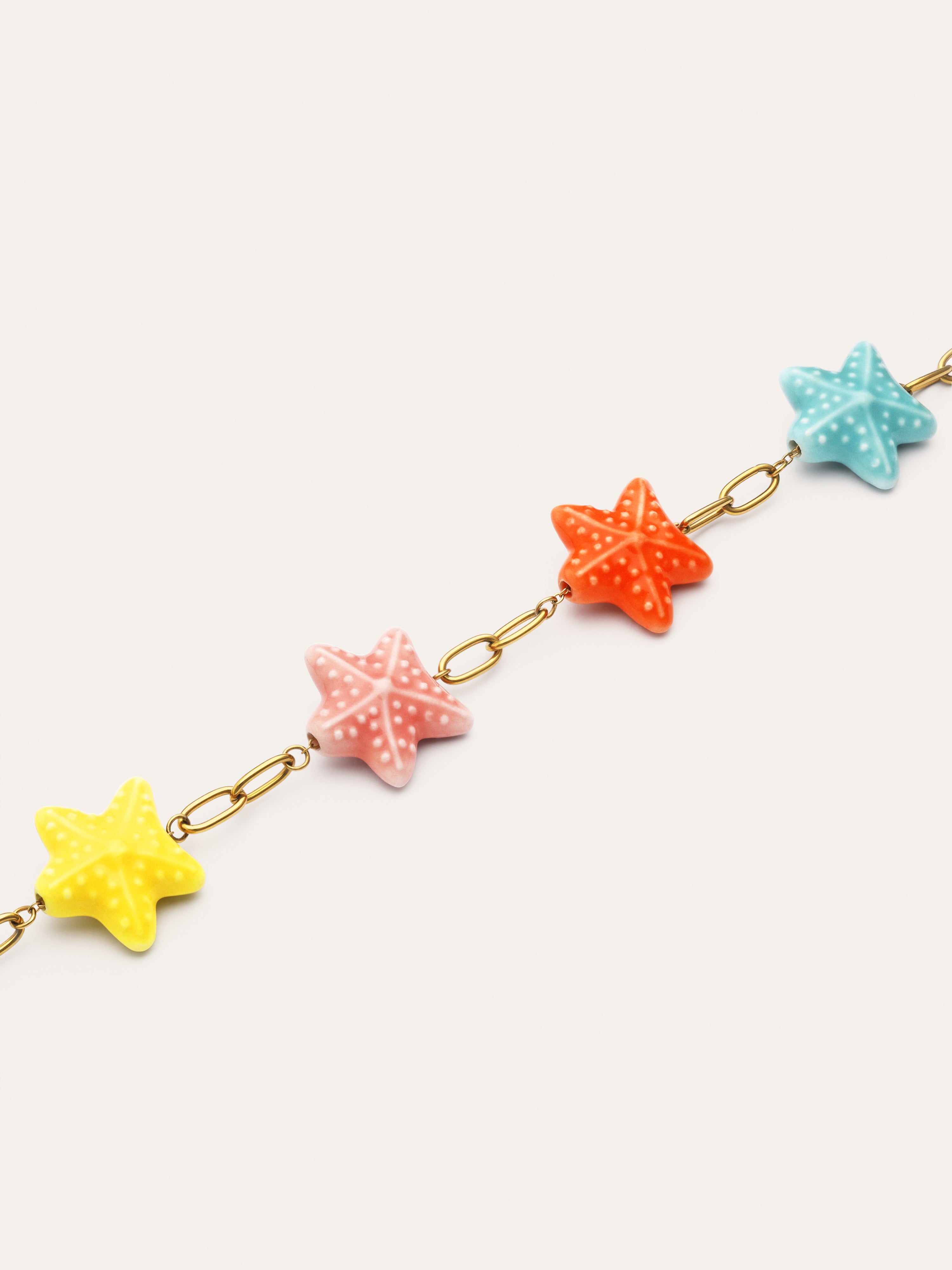 Collar Starfish Chic Color Acero Baño Oro