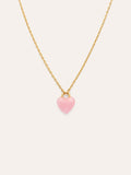 Collar Sweet Heart Pink Stone Baño Oro