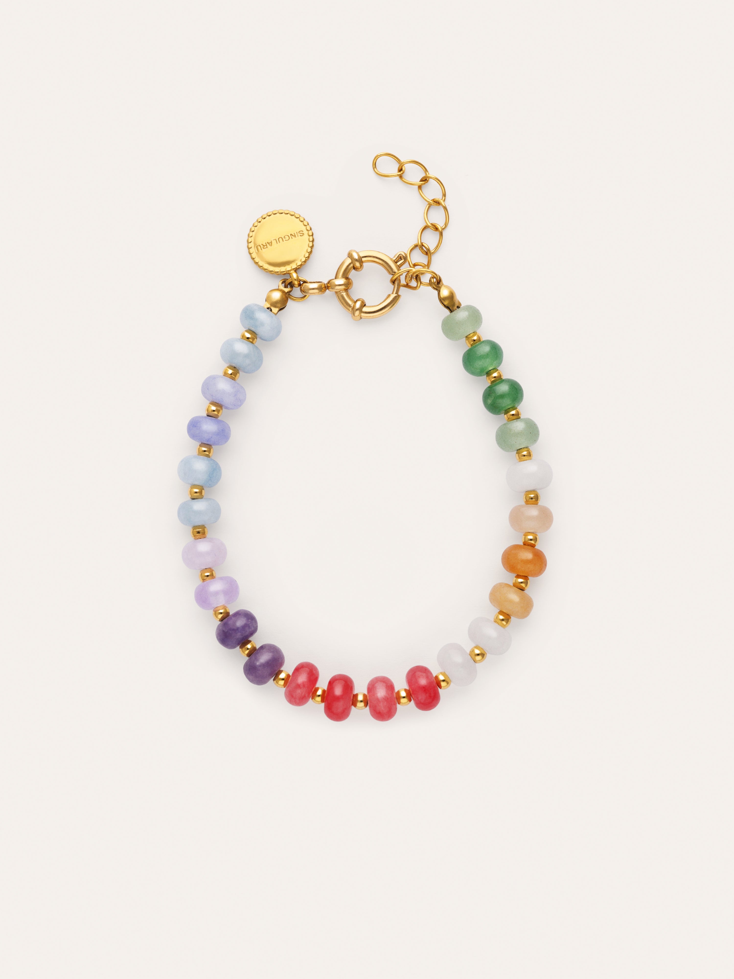 Pulsera Gummy Stones Acero Baño Oro