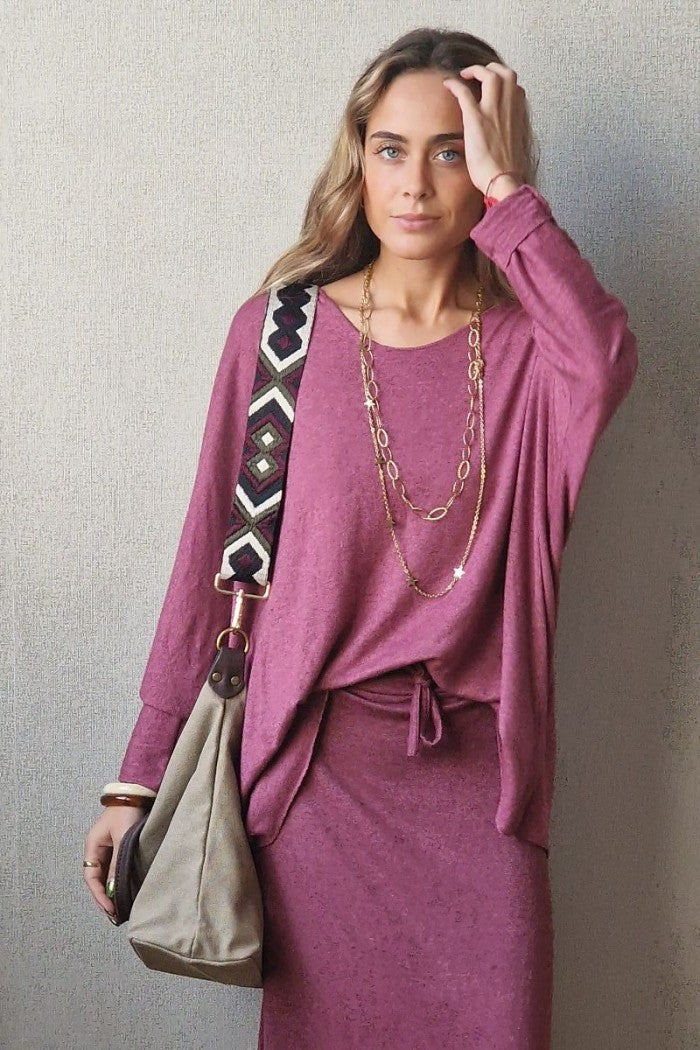 Correa Ajustable para Bolso Tonos Berenjena y Beige