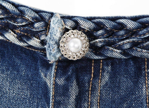 UrbanEase™ Women's Handmade Braided Wide Leg Jeans