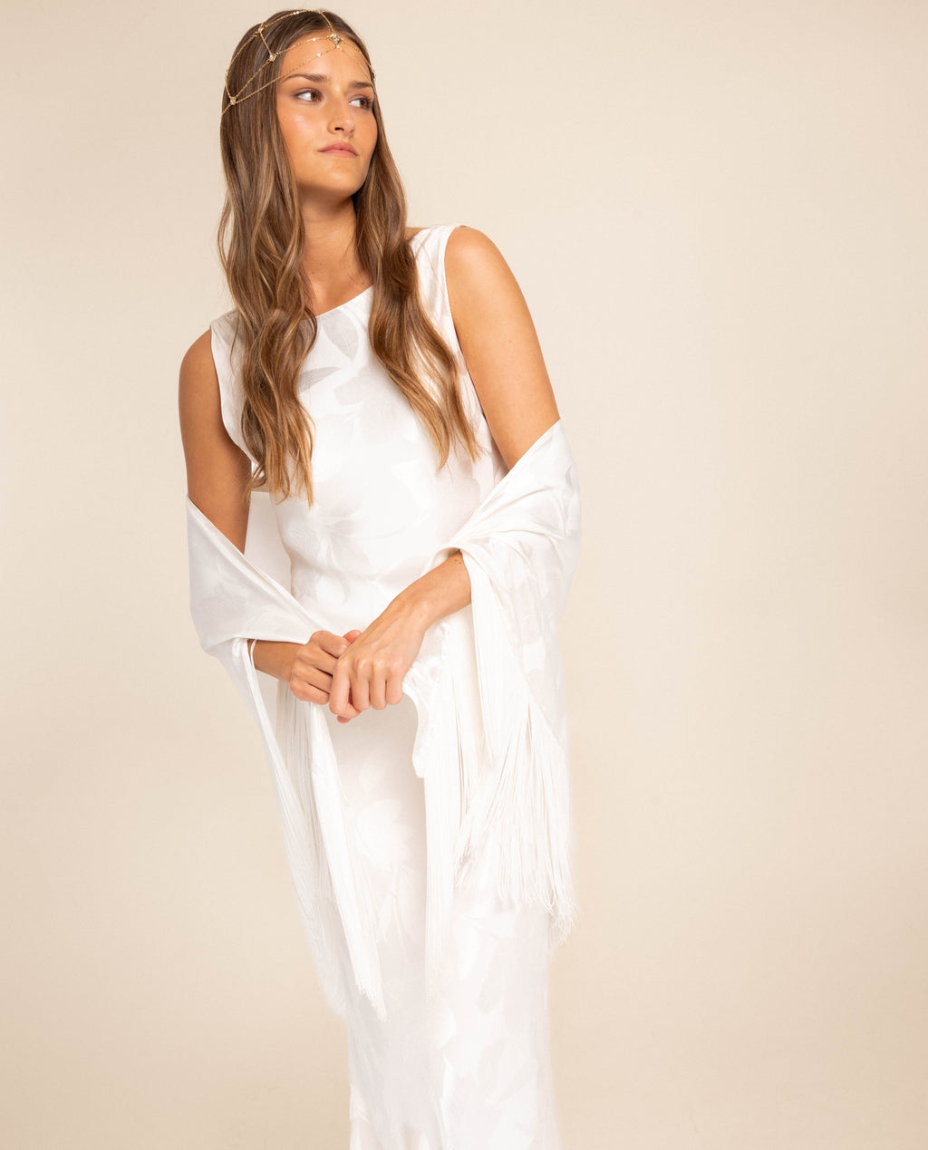 MANTÓN JACQUARD · BLANCO