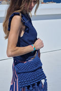 Bolso crochet bandolera azul